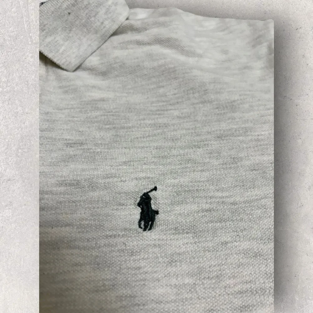 Vintage Polo Ralph Single Stitch Men's Polo Shirt Light Gray USA MADE Oversized‎
